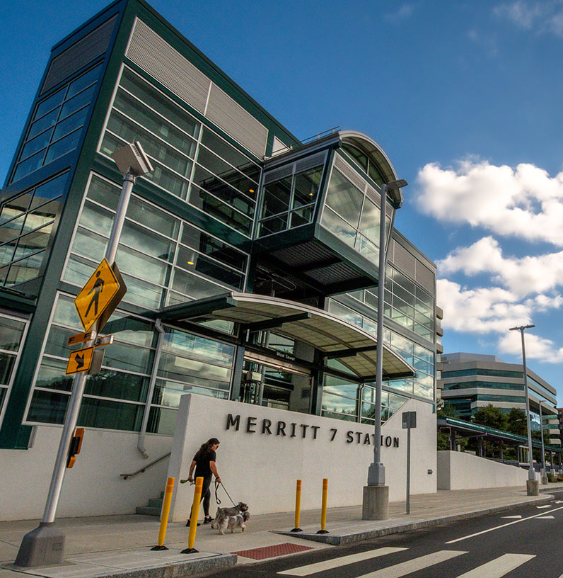 Merritt 7 Train Staton Entrance in Norwalk, CT Merritt 7 Train Staton Entrance in Norwalk, CT