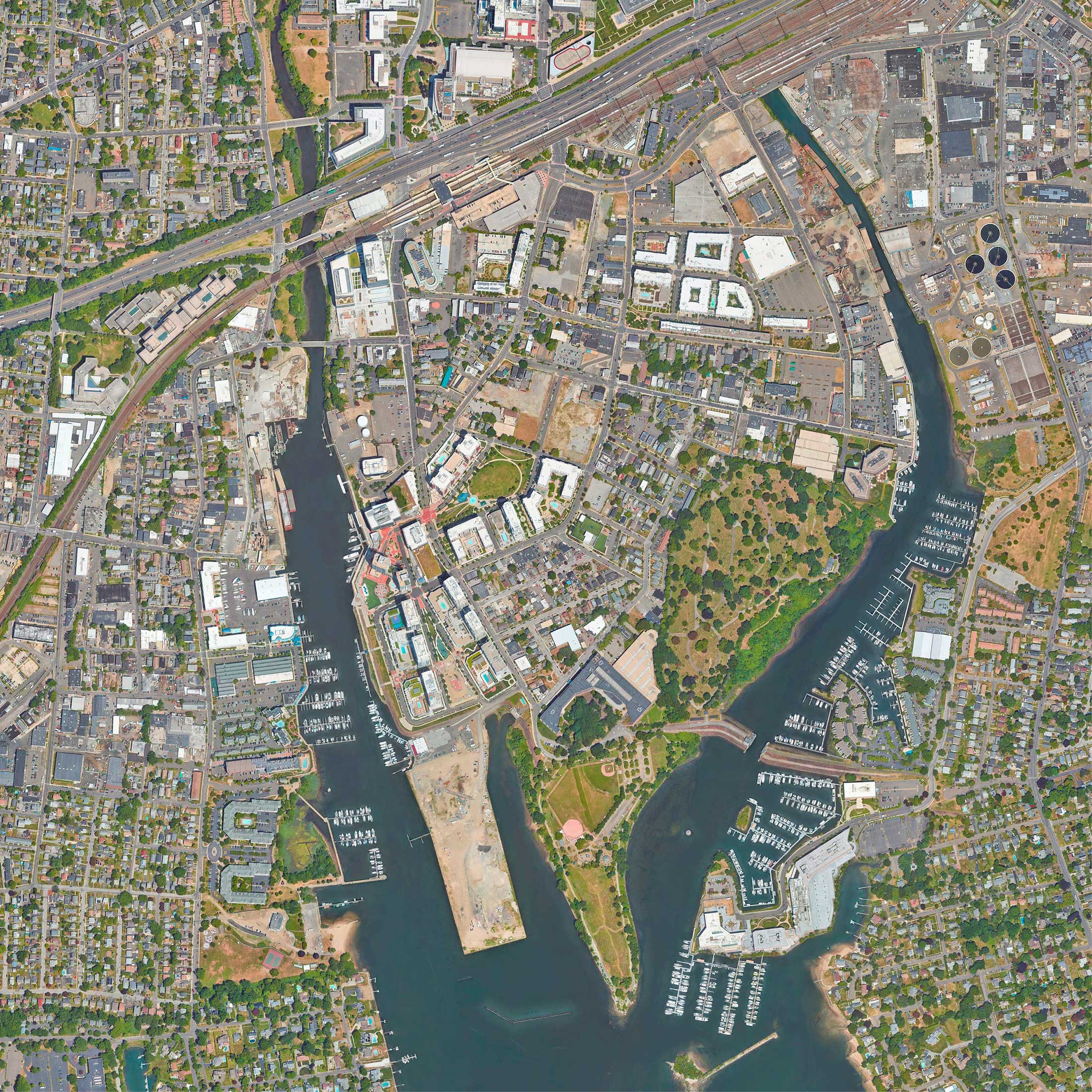 Harbor Point overhead comparison satellite view 2022